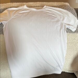 White short sleeved rash guard for kids- size lg/ 10. Like new!